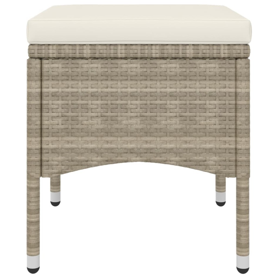 Juego de silla de jardín y taburete 4 piezas ratán PE