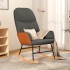 Silla mecedora de tela gris