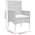 Set muebles de jardín 4 piezas y cojines ratán sintético