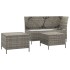 Set de muebles de jardín 3 pzas y cojines ratán sintético