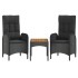 Set de muebles de jardín 3 pzas y cojines ratán sintético