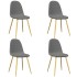 Sillas de comedor 4 unidades terciopelo gris