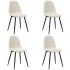 Sillas de comedor 4 unidades terciopelo blanco