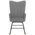 Silla mecedora con reposapiés tela gris