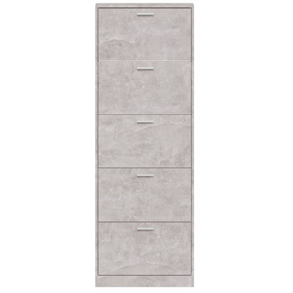 Mueble zapatero madera contrachapada gris hormigón 59x17x169