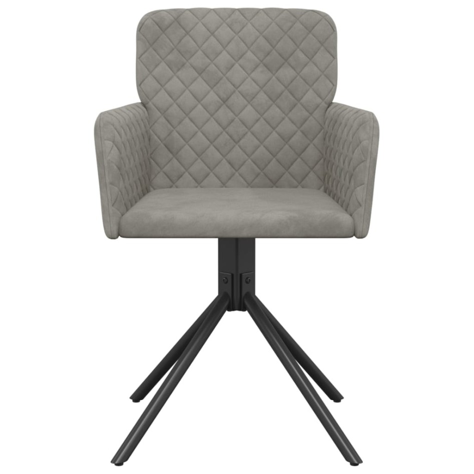 Sillas de comedor giratorias 2 uds de terciopelo gris