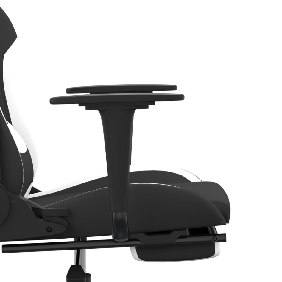 Silla gaming de masaje con reposapiés tela negro y