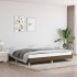 Estructura de cama tela marrón oscuro 200x200
