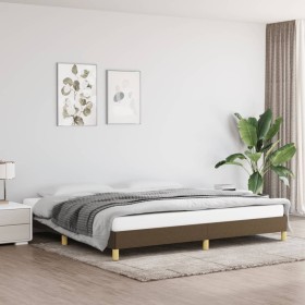 Estructura de cama tela marrón oscuro 200x200