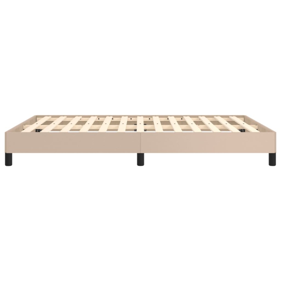 Estructura de cama de cuero sintético capuchino 140x200