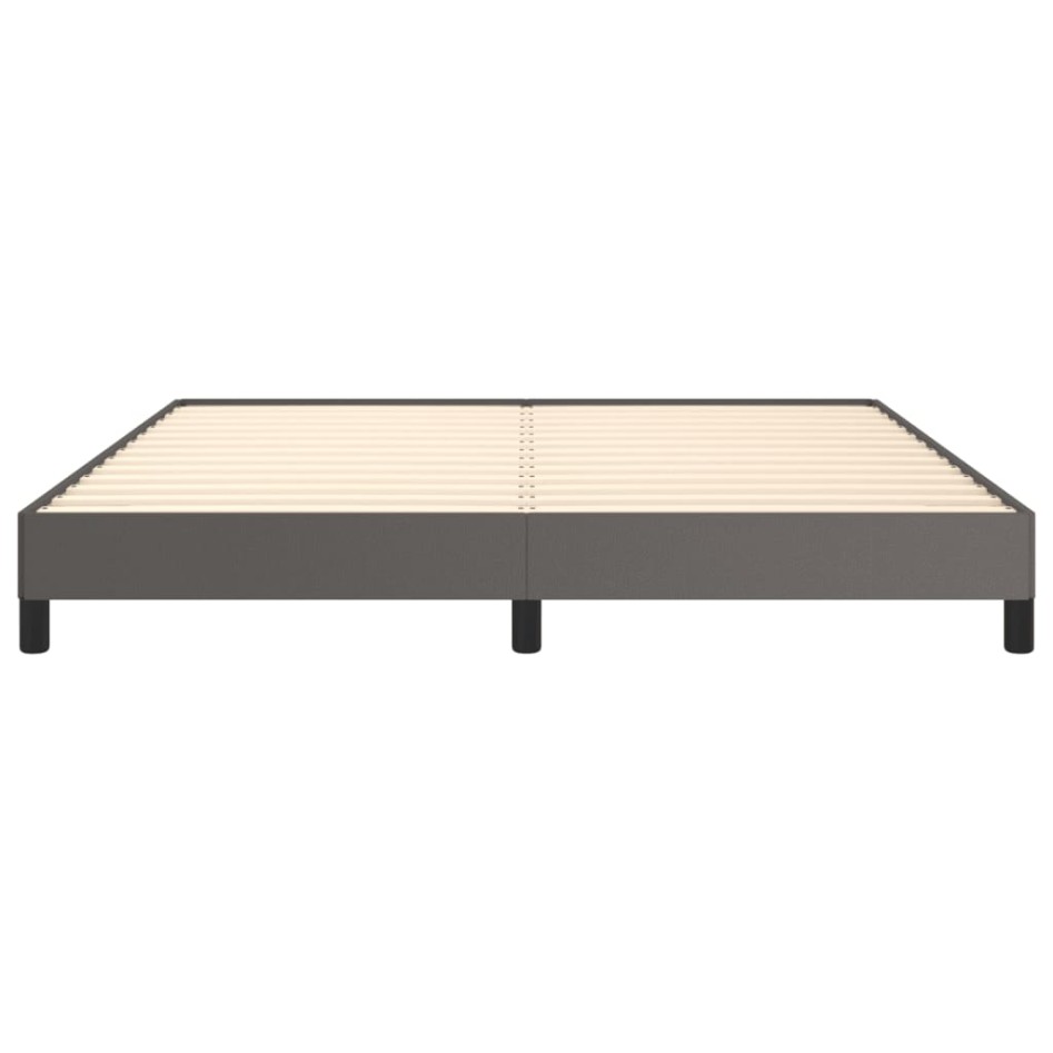 Estructura de cama de cuero sintético gris 160x200