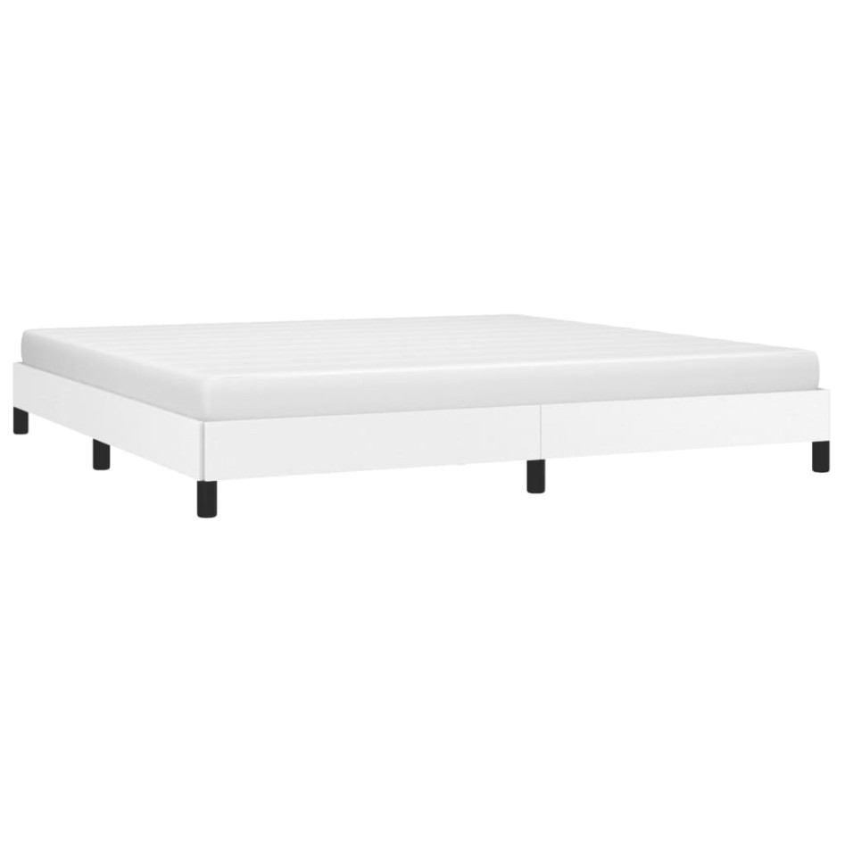 Estructura de cama de cuero sintético blanco 200x200