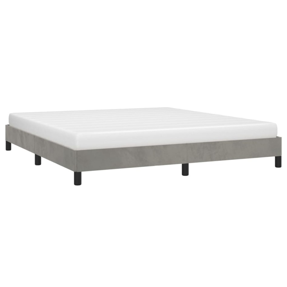 Estructura de cama de terciopelo gris claro 160x200