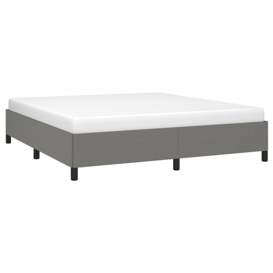Estructura de cama tela gris oscuro 180x200