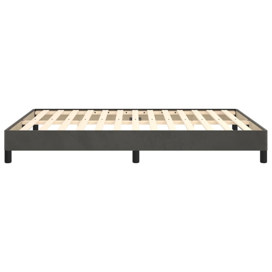 Estructura de cama de terciopelo gris oscuro 140x200