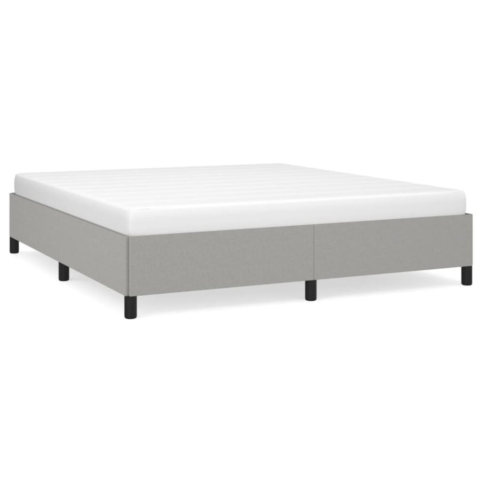 Estructura de cama tela gris claro 160x200