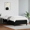 Estructura de cama cuero sintético negro 90x190 cm