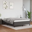 Estructura de cama de cuero sintético gris 140x190 cm