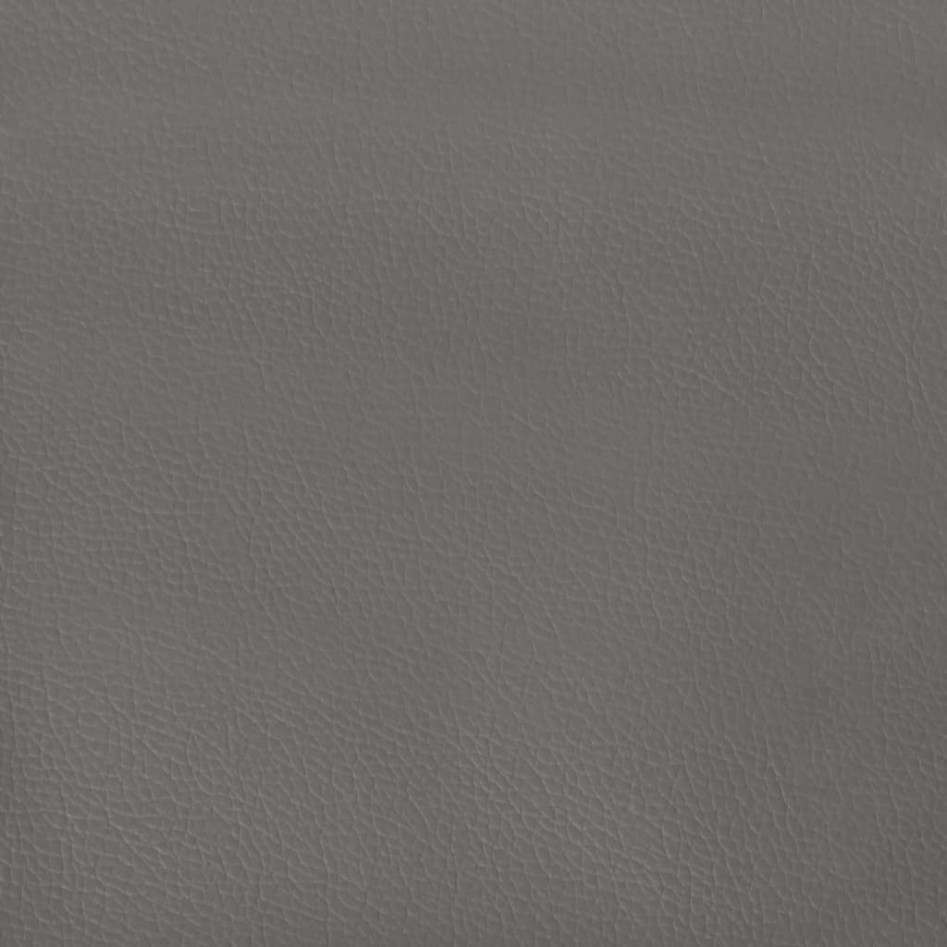 Estructura de cama de cuero sintético gris 140x190