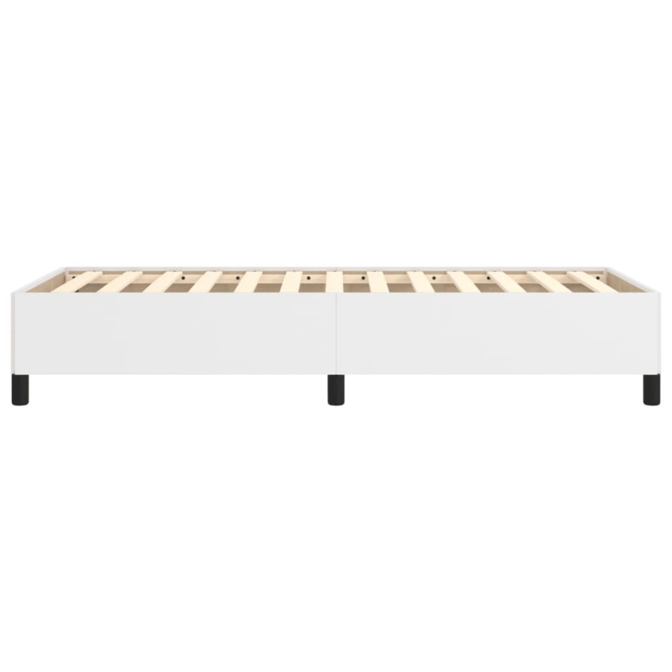 Estructura de cama de cuero sintético blanco 90x200