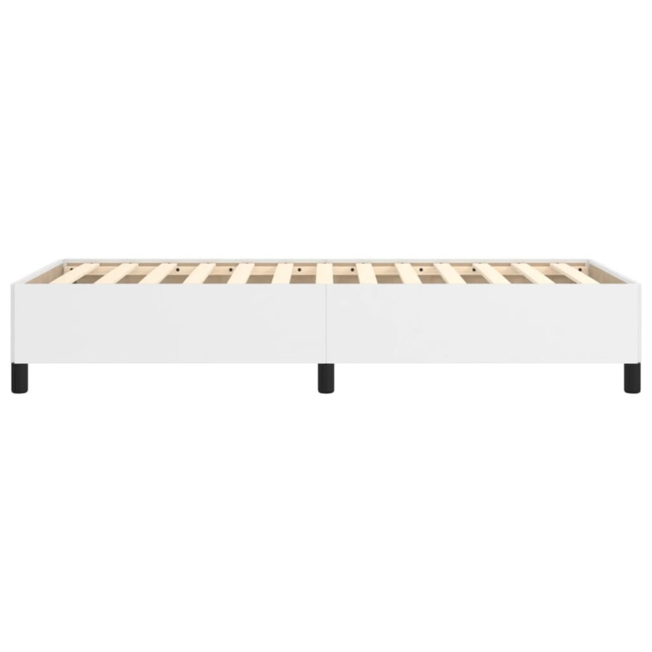 Estructura de cama cuero sintético blanco 80x200