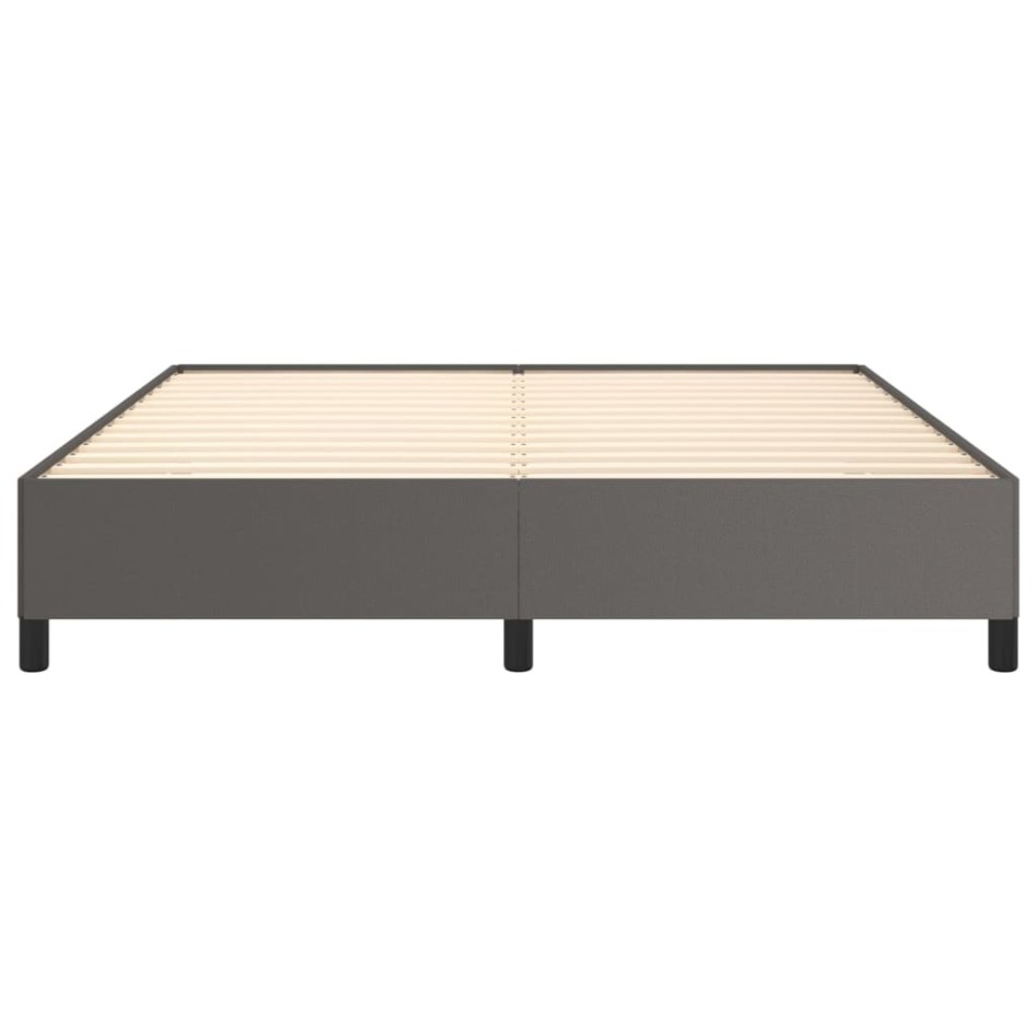 Estructura de cama de cuero sintético gris 160x200