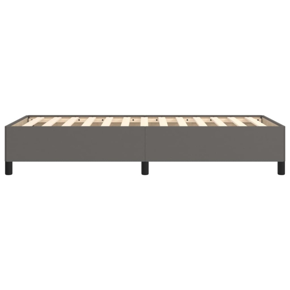Estructura de cama de cuero sintético gris 100x200
