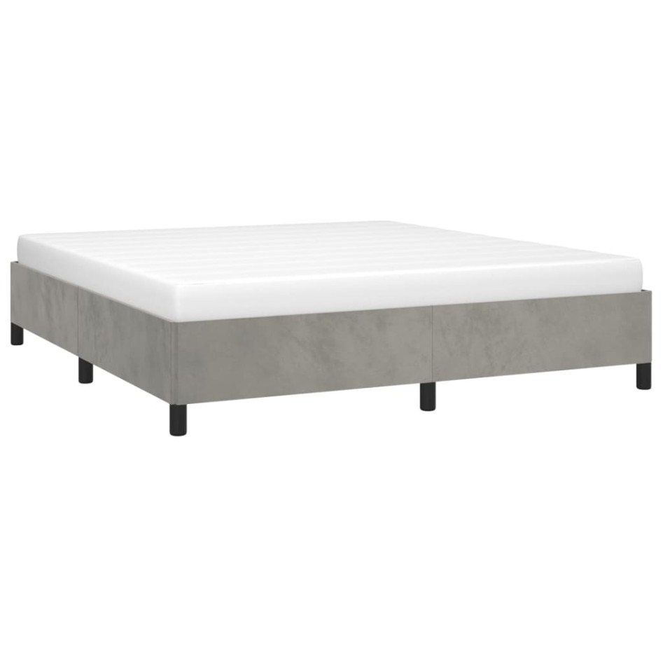 Estructura de cama de terciopelo gris claro 160x200