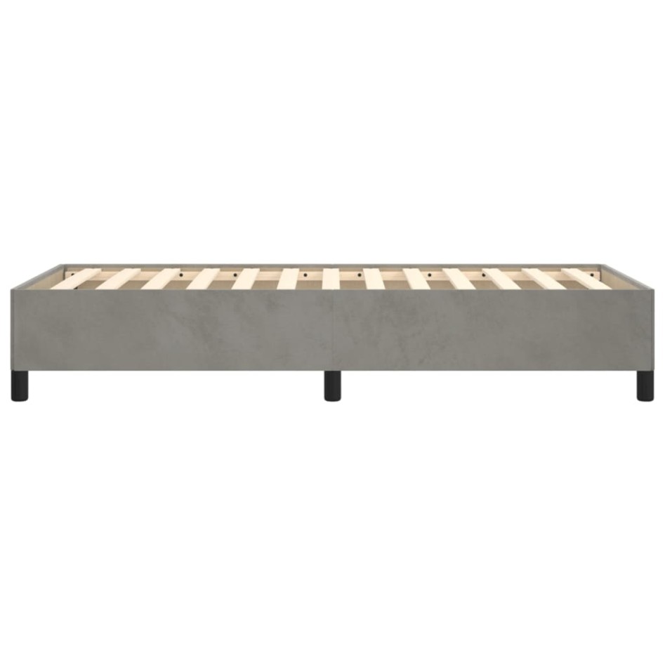 Estructura de cama de terciopelo gris claro 90x190