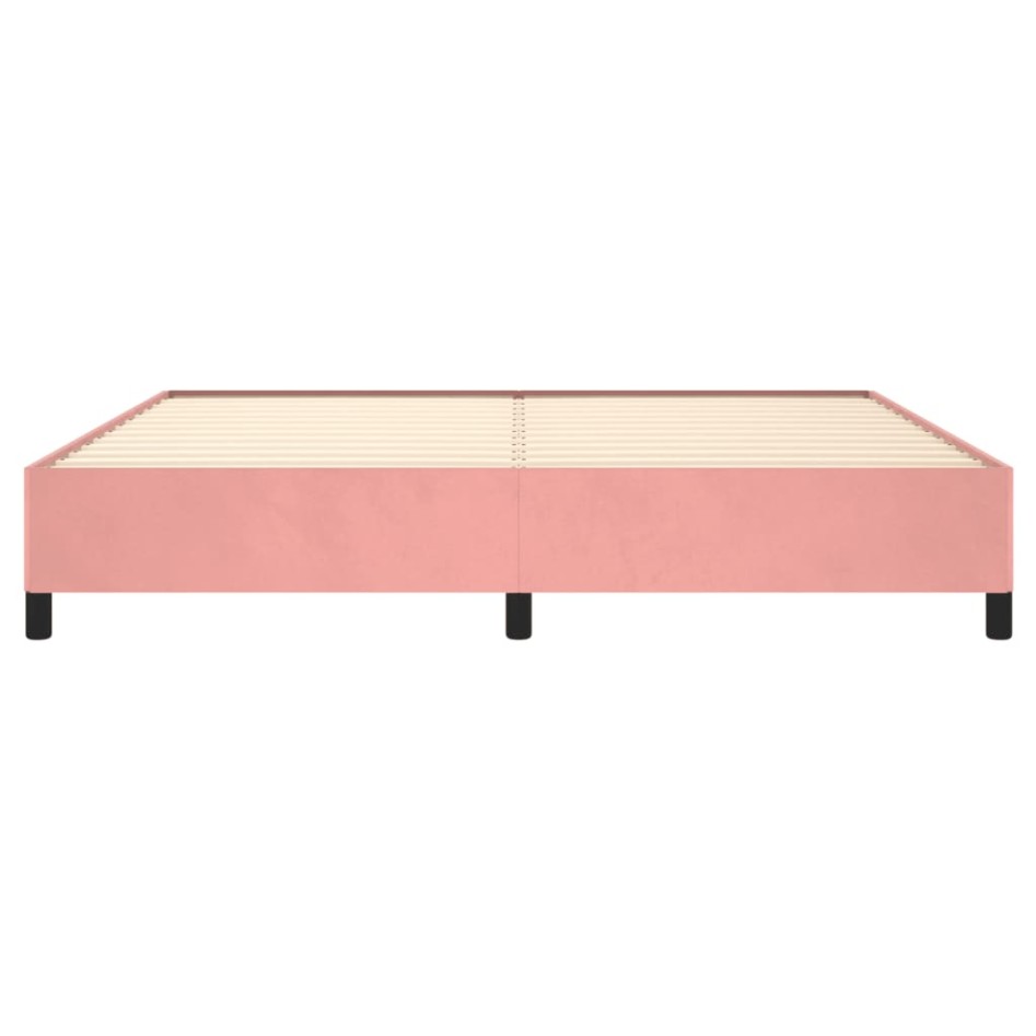 Estructura de cama de terciopelo rosa 200x200