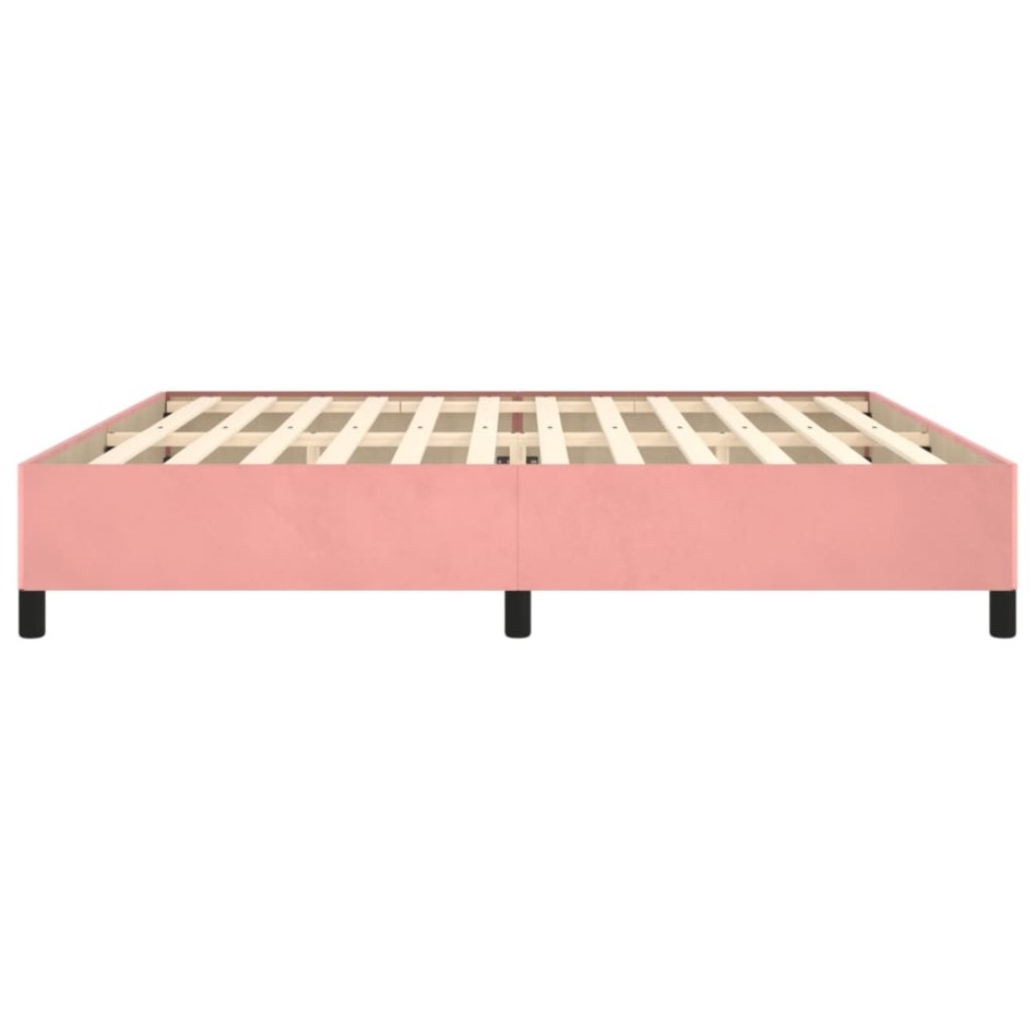 Estructura de cama de terciopelo rosa 200x200