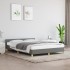 Estructura de cama con cabecero de tela gris oscuro 140x190