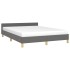 Estructura de cama con cabecero de tela gris oscuro 140x190