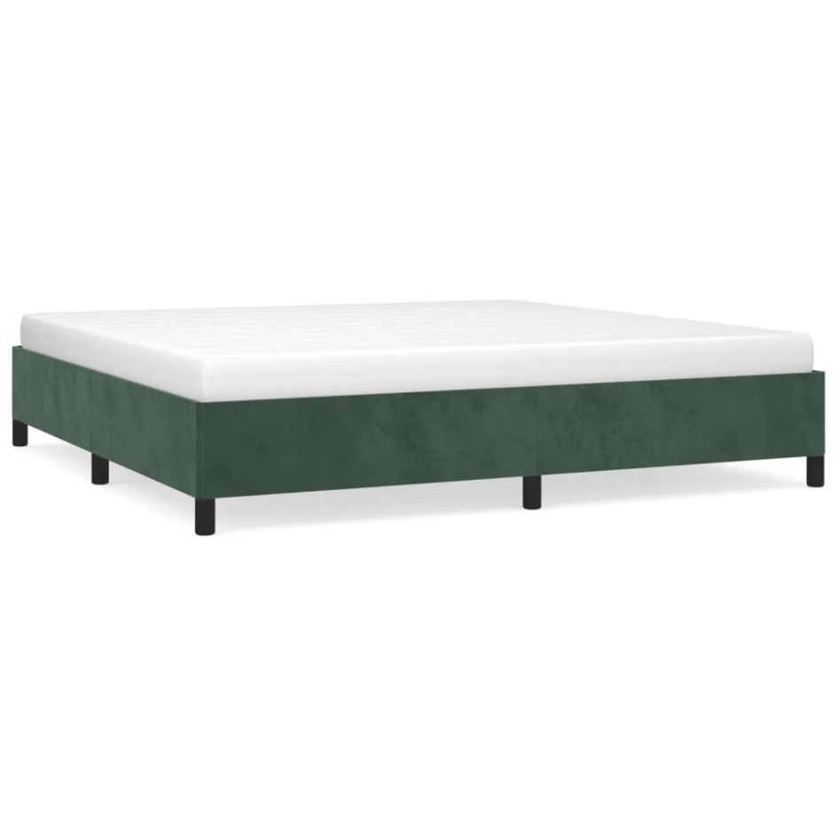 Estructura de cama de terciopelo verde 200x200