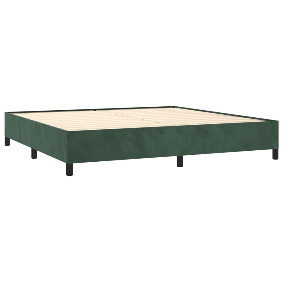 Estructura de cama de terciopelo verde 200x200