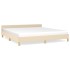 Estructura de cama con cabecero de tela color crema 180x200