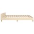 Estructura de cama con cabecero de tela color crema 180x200