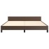 Estructura de cama cabecero cuero sintético marrón 160x200