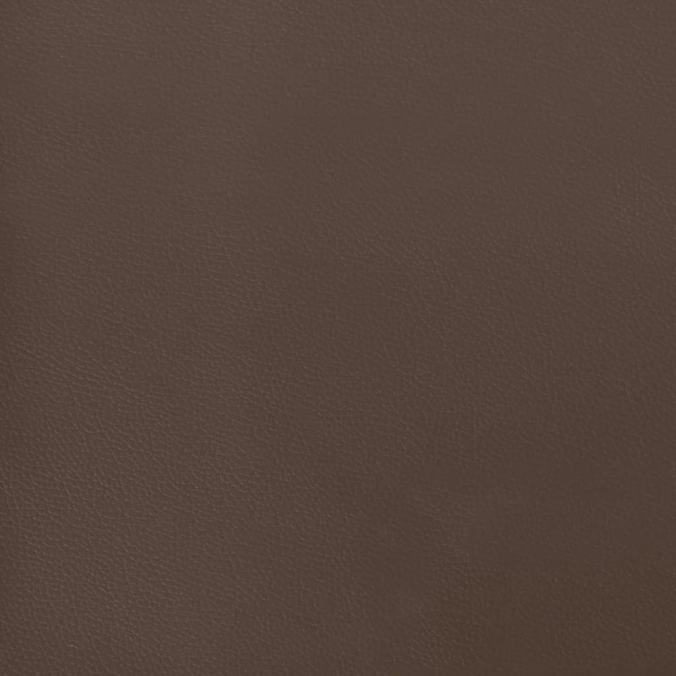 Estructura de cama cabecero cuero sintético marrón 160x200