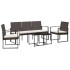 Set comedor de jardín 5 pzas y cojines PP aspecto ratán