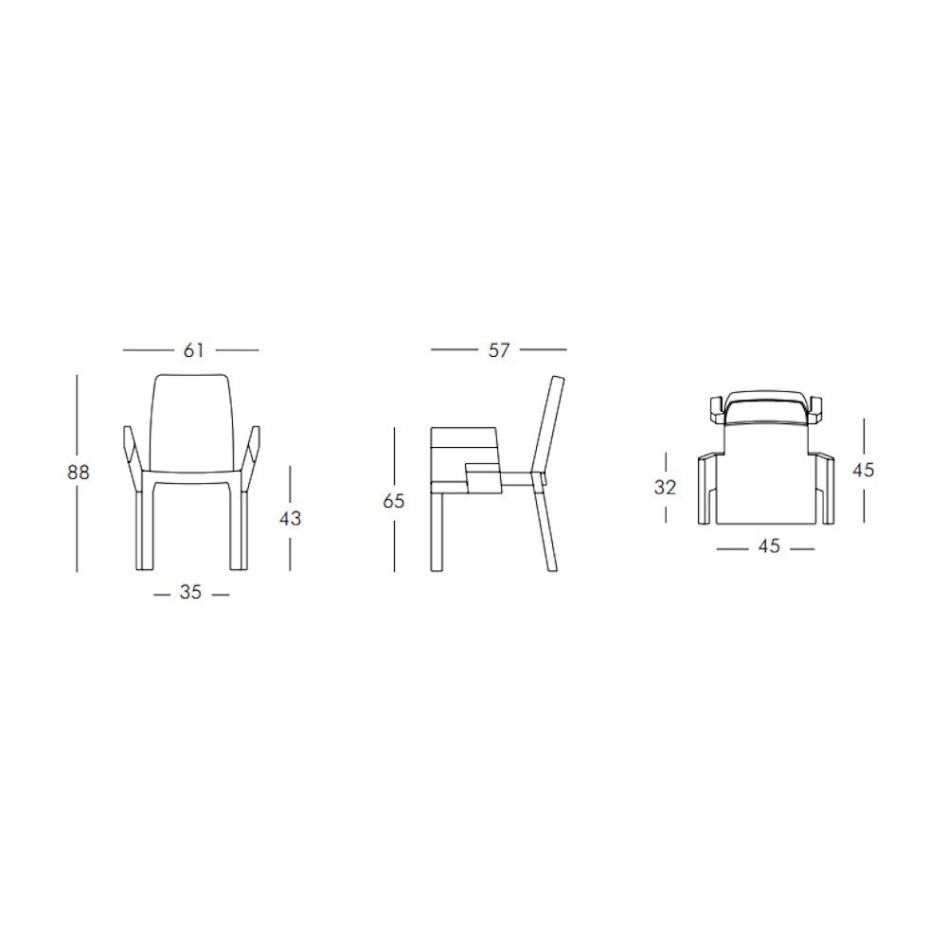 Silla de diseño, modelo Doublix