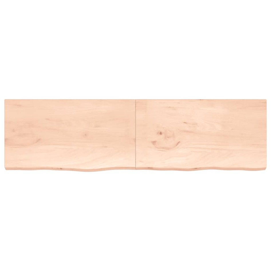 Estante de pared madera maciza roble sin tratar 220x60x(2-4)