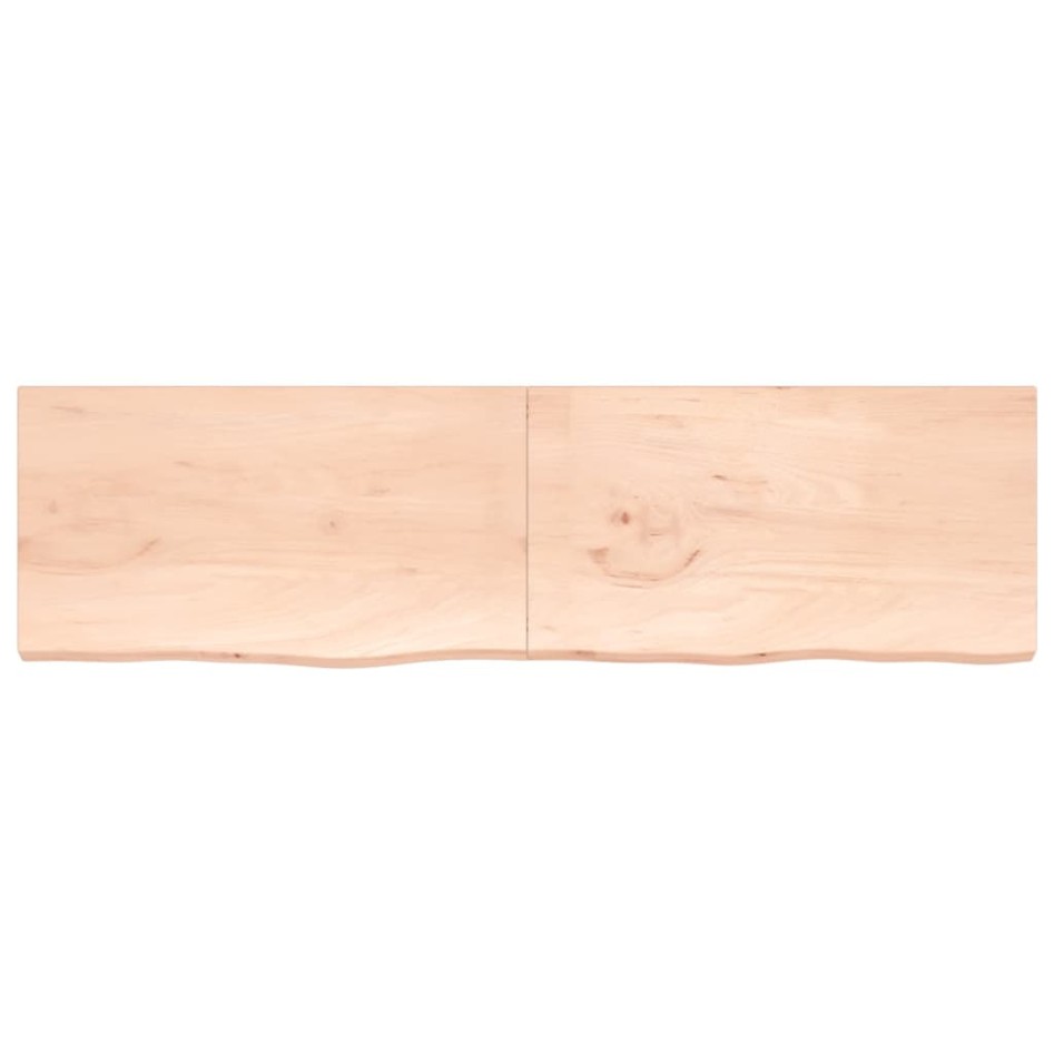 Estante de pared madera maciza roble sin tratar 220x60x(2-4)