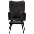 Sillón orejero con reposapiés cuero auténtico
