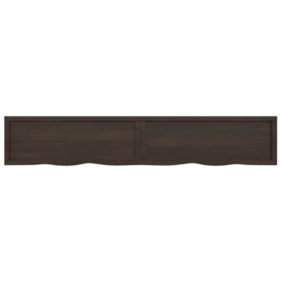 Encimera de baño madera tratada marrón oscuro 220x40x(2-4)