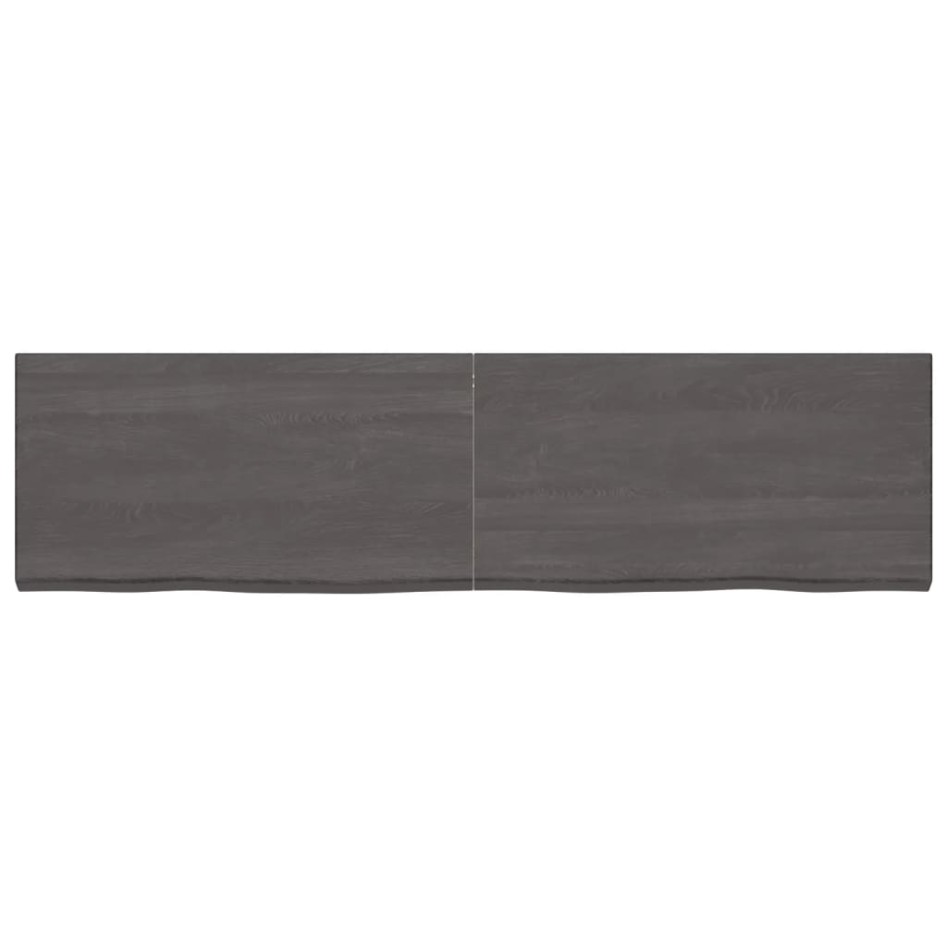 Encimera de baño madera tratada marrón oscuro 220x60x(2-6)