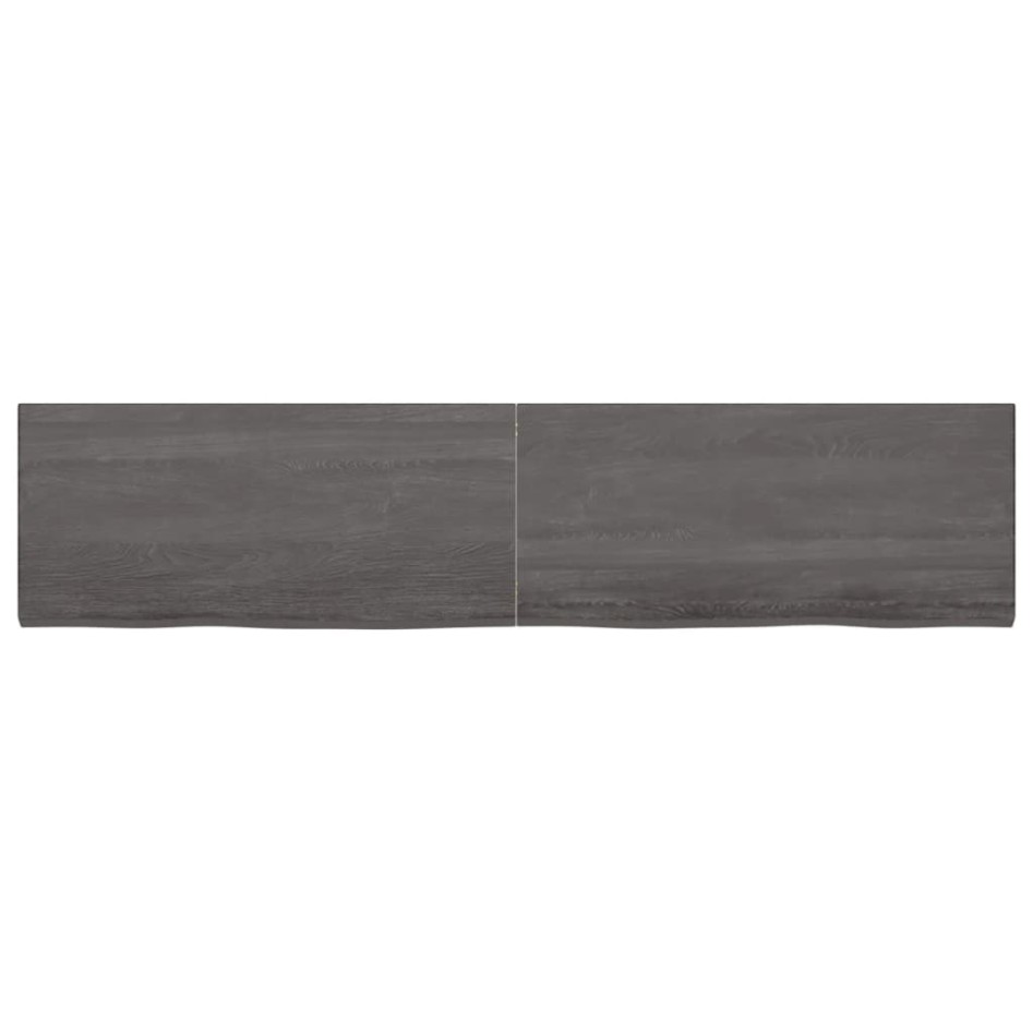 Encimera de baño madera tratada marrón oscuro 220x50x(2-4)