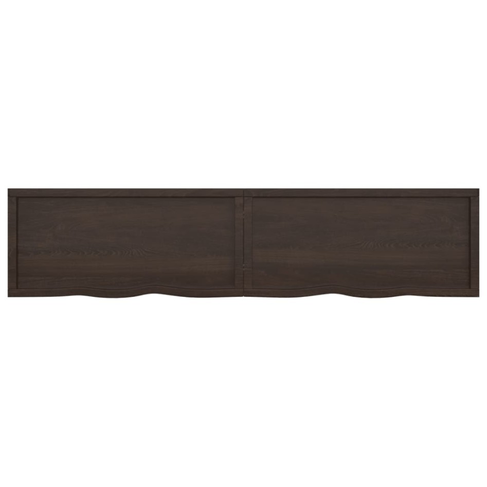 Encimera de baño madera tratada marrón oscuro 220x50x(2-4)
