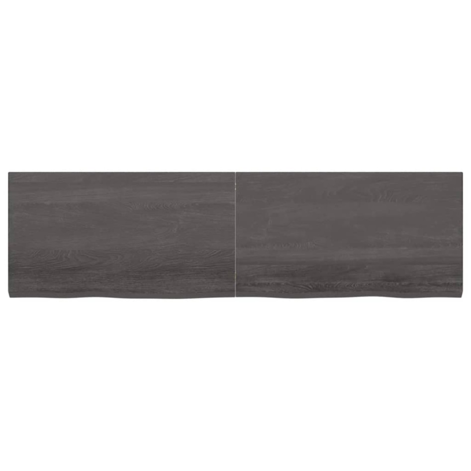 Encimera de baño madera tratada marrón oscuro 180x50x(2-4)