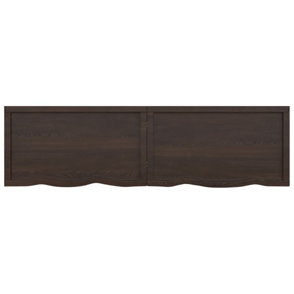 Encimera de baño madera tratada marrón oscuro 180x50x(2-4)